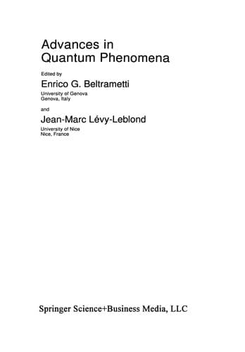 Tapa de Advances in Quantum Phenomena