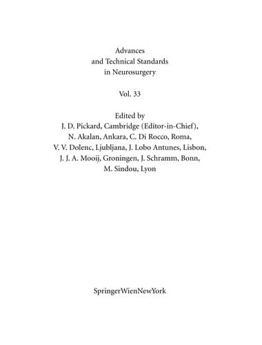 Tapa de Advances and Technical Standards in Neurosurgery