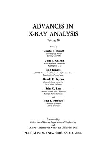 Tapa de Advances in X-Ray Analysis