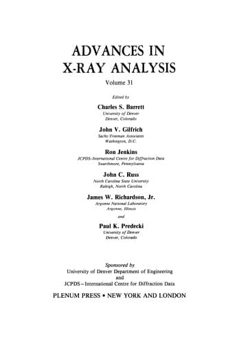 Tapa de Advances in X-Ray Analysis