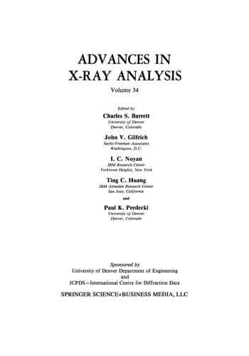 Tapa de Advances in X-Ray Analysis