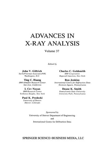 Tapa de Advances in X-Ray Analysis