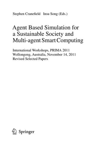Tapa de Agent Based Simulation for a Sustainable Society and Multi-agent Smart Computing