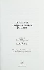 Tapa de A history of Presbyterian missions, 1944-2007