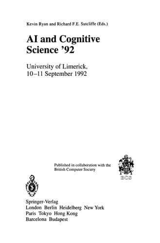 Tapa de AI and Cognitive Science '92