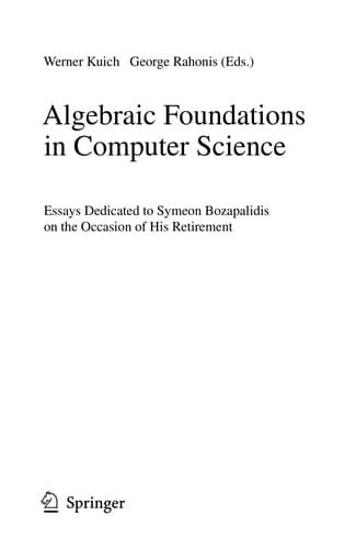 Tapa de Algebraic Foundations in Computer Science