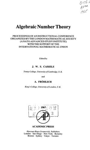 Tapa de Algebraic number theory