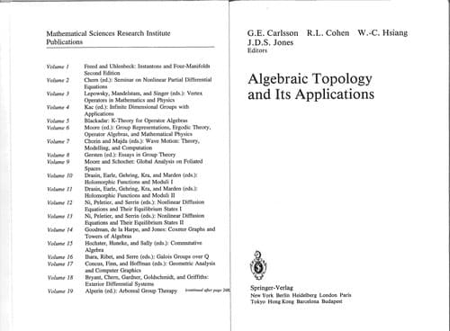 Tapa de Algebraic topology and its applications