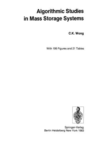 Tapa de Algorithmic Studies in Mass Storage Systems