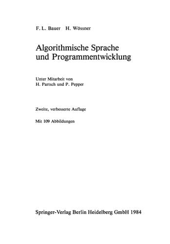Tapa de Algorithmische Sprache und Programmentwicklung