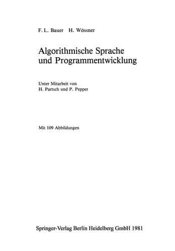 Tapa de Algorithmische Sprache und Programmentwicklung