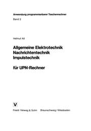 Tapa de Allgemeine Elektrotechnik, Nachrichtentechnik, Impulstechnik für UPN-Rechner