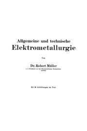 Tapa de Allgemeine und technische Elektrometallurgie