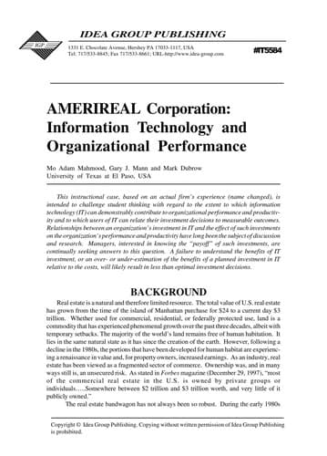 Tapa de AMERIREAL Corporation