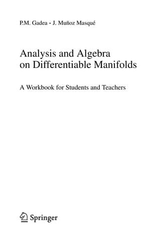 Tapa de Analysis and algebra on differentiable manifolds