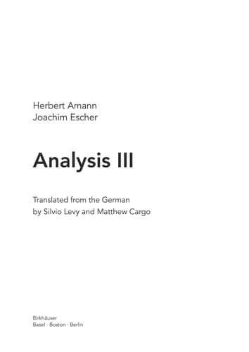 Tapa de Analysis III