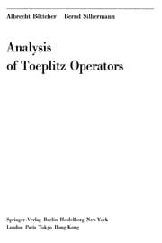 Tapa de Analysis of Toeplitz operators