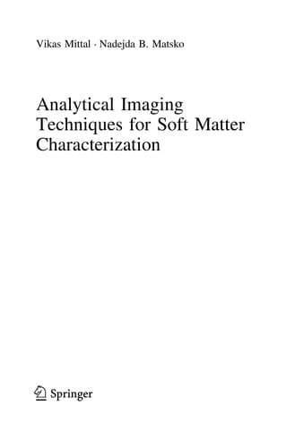 Tapa de Analytical Imaging Techniques for Soft Matter Characterization