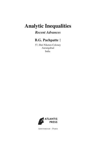 Tapa de Analytic Inequalities
