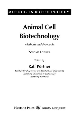 Tapa de Animal cell biotechnology