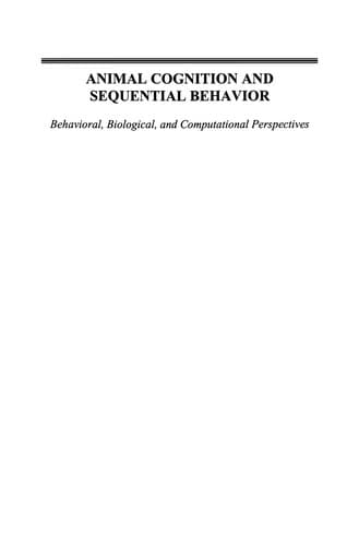 Tapa de Animal Cognition and Sequential Behavior