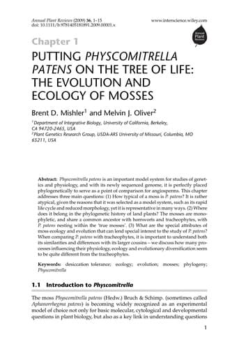Tapa de The moss Physcomitrella patens