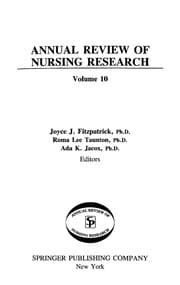 Tapa de Annual Review of Nursing Research 10, 1992