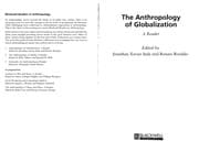Tapa de The anthropology of globalization