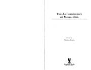 Tapa de The anthropology of moralities