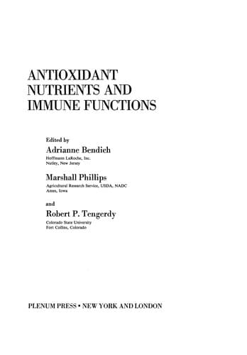 Tapa de Antioxidant Nutrients and Immune Functions