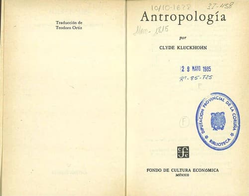 Tapa de Antropología