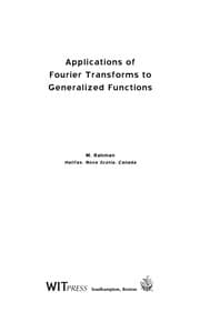 Tapa de Applications of Fourier transforms to generalized functions