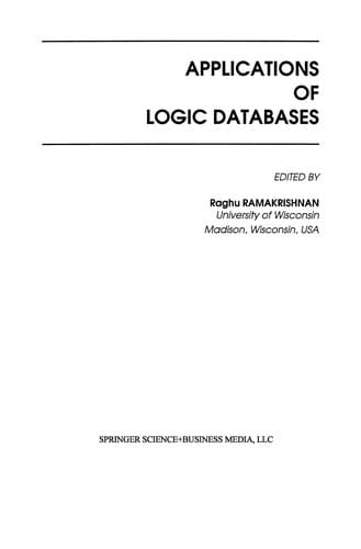 Tapa de Applications of Logic Databases