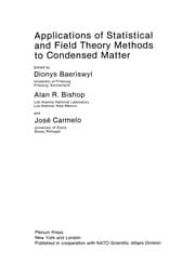 Tapa de Applications of Statistical and Field Theory Methods to Condensed Matter
