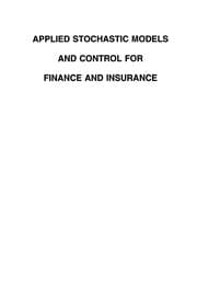 Tapa de Applied Stochastic Models and Control for Finance and Insurance