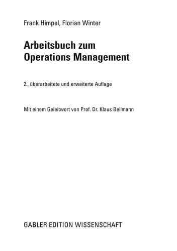 Tapa de Arbeitsbuch zum Operations Management