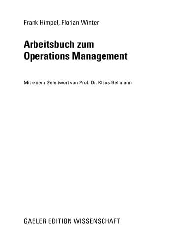 Tapa de Arbeitsbuch zum Operations Management