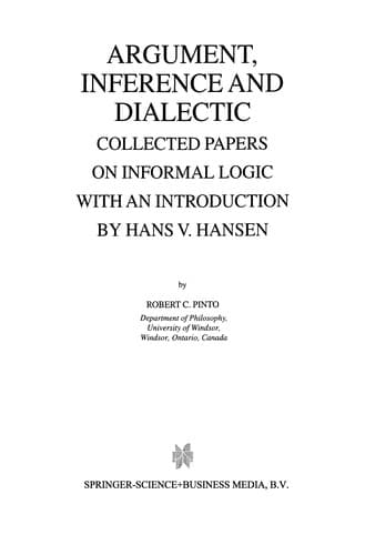 Tapa de Argument, Inference and Dialectic
