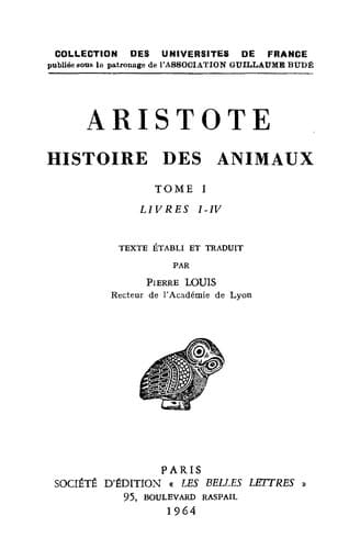 Tapa de Histoire des animaux