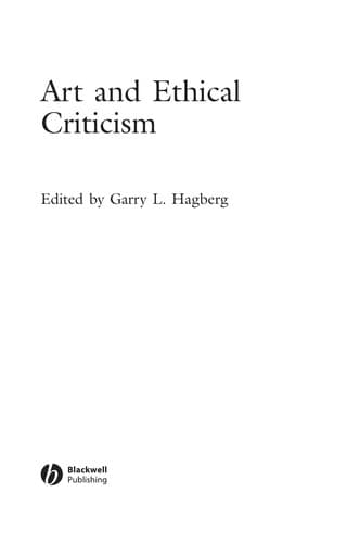 Tapa de Art and ethical criticism