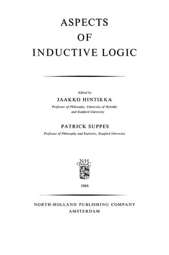 Tapa de Aspects of inductive logic