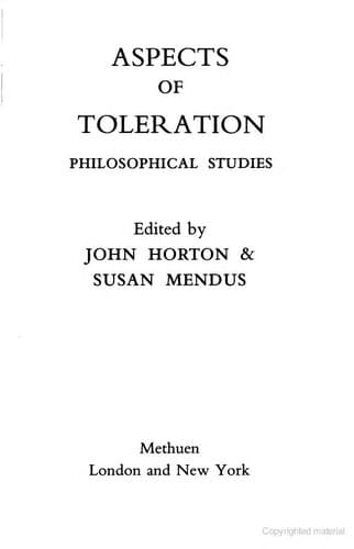 Tapa de Aspects of toleration