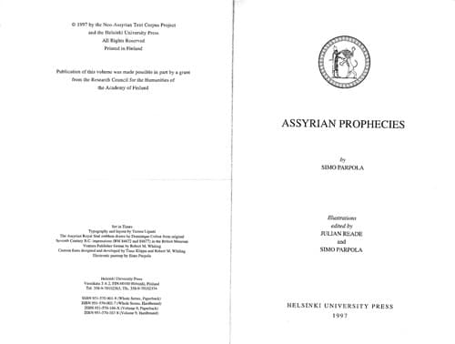 Tapa de Assyrian prophecies