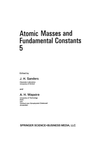 Tapa de Atomic Masses and Fundamental Constants 5