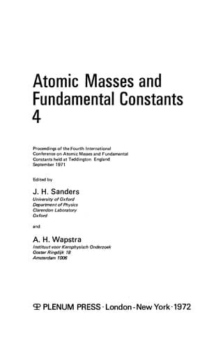 Tapa de Atomic Masses and Fundamental Constants 4