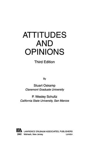Tapa de Attitudes and opinions. 3rd ed