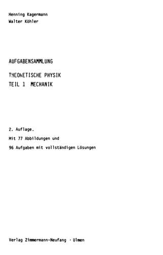 Tapa de AUFGABENSAMMLUNG THEORETISCHER PHYSIK