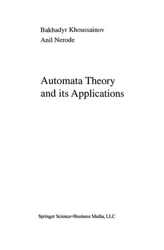 Tapa de Automata Theory and its Applications