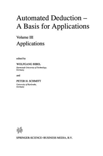Tapa de Automated Deduction - A Basis for Applications
