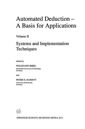 Tapa de Automated Deduction - A Basis for Applications